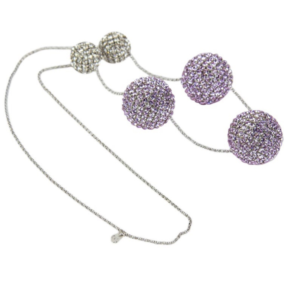 Swarovski Crystal Sterling Silver Runway Necklace